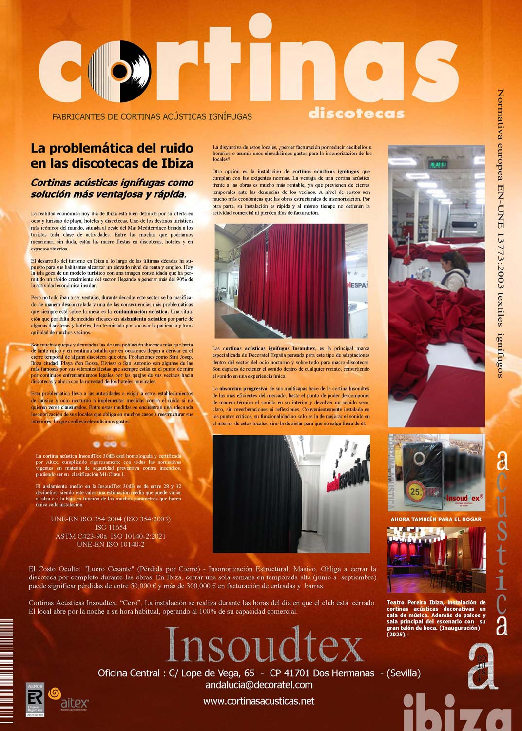 Cortinas acústicas para discotecas